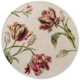 hand tufted Round Designer Wool Viscose Rug