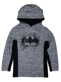 Batman DC Comics Boys Gray/Black Bat Symbol Poly Hoodie Shirt Medium