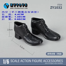 1/6 ZYTOYS ZY1031/32/33/40 Male Black Suit Leather Shoes Model For 12" Figures