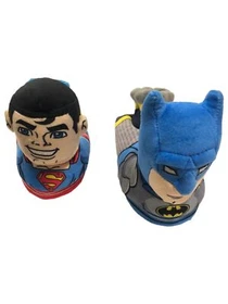 DC Comics Toddler Boys Batman & Superman Slippers House Shoes 9-10