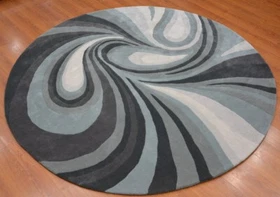 Indian Thick Soft Handmade Tufted Round Modern Bespoke Wool Carpet Area Rug