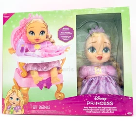 10"+ Disney Princess Baby Dolls with High Chair -  Ariel, Belle, Moana, Rapunzel