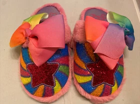 Girls Slippers Shoes Nickelodeon JOJO Glitter Rainbow Star