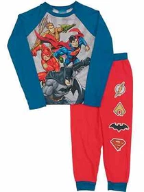 DC Comics Boys Justice League Pajamas Aquaman Flash Batman Sleep Set X-Small 4/5