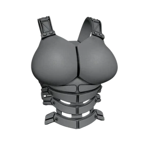 1:12 Scale [Unpainted] Tactical Chest Armor [Only]: SciFi v3 (Female)