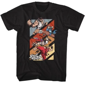 Street Fighter Capcom Video Game Ryu Chun Li  Sota Ken Photo Block Men's T-Shirt