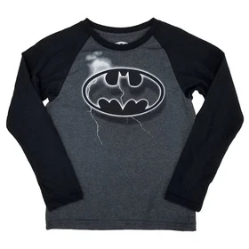 DC Comics Batman Little Boys Lightning Strike Bat Symbol Long Sleeve Shirt