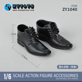 ZY1031 ZY1032 ZY1033 ZY1040 1/6th Black Suit Shoes (PVC) for 12" Male Soldier