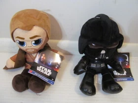 Mattel Star Wars 10" Tall Plush Figure, Obi-wan Kenobi or Darth Vader