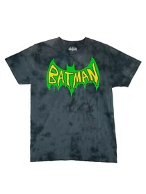 DC Comics Batman Mens Joker Graffiti Batsymbol Tie Dye Graphic Tee T-Shirt