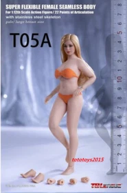 TBLeague T04/T05 1/12 Super-Flexible Female Seamless Body W/Head Clothes Toys 