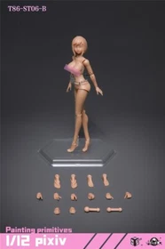 86TOYS T86-ST0 1/12 Girl Big Bust Super Flexible Joint Body 6" Action Figure Toy