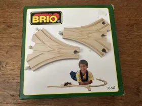 33347 BRIO Wooden Train Double Curved Switching Tracks Thomas