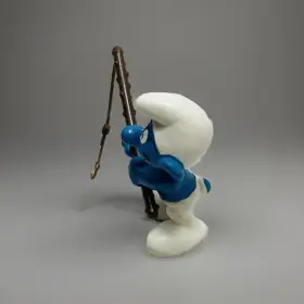 20101 BULLYLAND Angler Smurf Fishing Pole Toy Figure Bully #3
