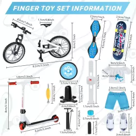 445005293218 CHARNIOL Mini Finger Toy Set Skateboards Scooter #2