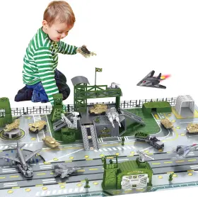 P939-A DEAO Military Base Set Army Men Playset Weapon Gear