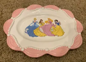 040686015370 DISNEY Princess Tea Set Ceramic Cookie Platter #2