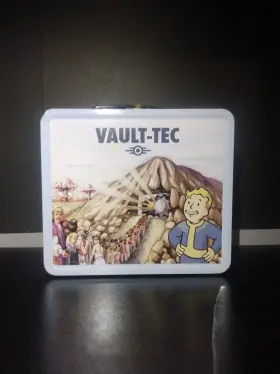 BS03002 FANWRAPS Fallout Shelter Nuclear Tin Tote Prop