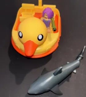 Roblox JAZWARES Duck Boat Play Set Swimmer Figure Gun Shark