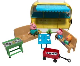 PEP0478 JAZWARES Peppa Campervan Camping Playset Awning Daddy #2