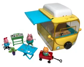 PEP0478 JAZWARES Peppa Campervan Camping Playset Awning Daddy