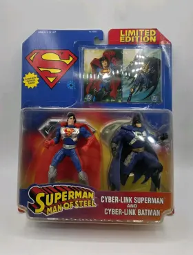 076281629537 KENNER Cyber Link Superman Steel Batman Action