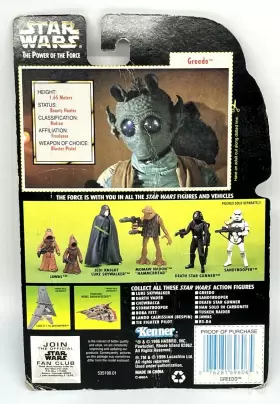 96906 KENNER Star Wars Potf Greedo Action Figure #2