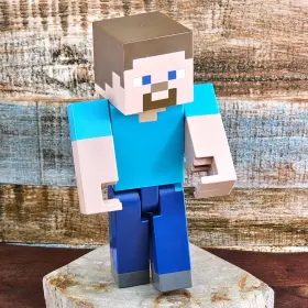 05990B MATTEL Minecraft Steve Action Figure Pixel Scale #3