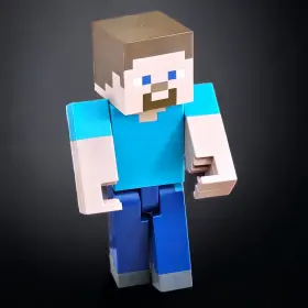 05990B MATTEL Minecraft Steve Action Figure Pixel Scale
