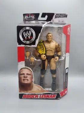HHR78 MATTEL Wwelite Wwf Wcw Brock Lesnar Figure Box Demage