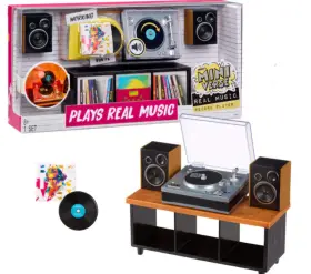 254249 MINIBRANDS Mga Miniverse Playable Music Record Player