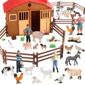 727536227762 ODOWALKER Farm Animals Figurines Toys Barn House