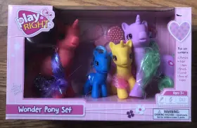 049022358744 PLAY RIGHT Wonder Pony Set Horses Tall Playset