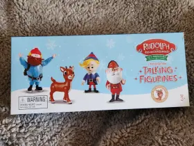 849826019373 RED Rudolph Nosed Reindeer Talking Figures