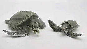267429 SAFARI LTD Kemps Ridley Sea Turtles Moma Baby Figures #2