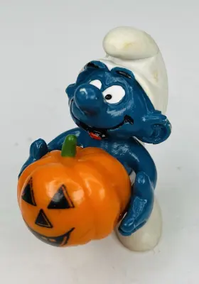 2.0136 SCHLEICH Halloween Jack Lantern Pumpkin Smurf Figure #2