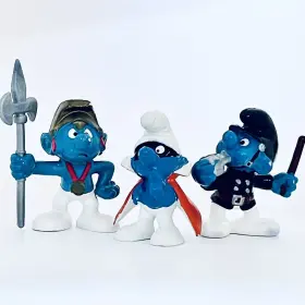 20008 SCHLEICH Spy Smurf Guard Cop Pvc Figures Figurines Set