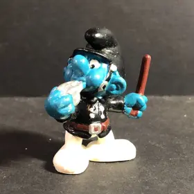20123 SCHLEICH Policeman Smurf Pvc Figure Uniform Peyo Loose