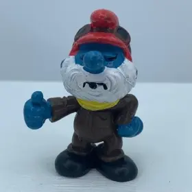 20223 SCHLEICH Pilot Papa Smurf Airplane Figure Peyo Pvc