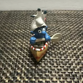 20549 SCHLEICH Canoe Smurf Figure Pvc Boat Toy Figurine Peyo #2