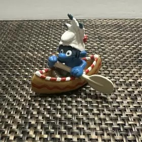 20549 SCHLEICH Canoe Smurf Figure Pvc Boat Toy Figurine Peyo
