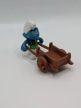 40206 SCHLEICH Gardener Smurf Wheelbarrow Pvc Toy Figurine