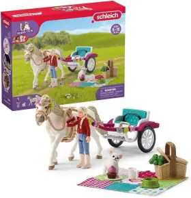 42467 SCHLEICH Horse Club Carriage Picnic Playset Pony Toy