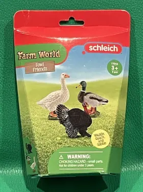 77546 SCHLEICH Farm Fowl Friends Goose Duck Turkey Set