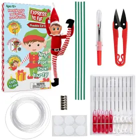 HOL-ELFFIXDIS-908 SCS DIRECT Elf Pose Hang Bend Christmas Kit