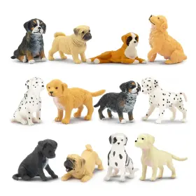 F-ANIMAL-SD10 TOYMANY Mini Dog Figurines Playset Realistic Fi