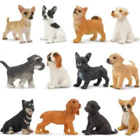 F-XGOU02-12PQT TOYMANY Mini Dog Figurines Toy Set Realistic