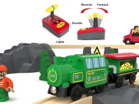770456722282 Z-MAYABBO Wooden Train Battery Locomotive Remote #3