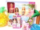 ​Barbie Blitz Pool Bath Bundle: Play set of 6 Chelsea Bonus Puppy, 2 Doll Float