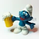SMURFS Puffi Smurf Pitufo Schleich - 20078 Smurf With Beer Glass NEW Unused